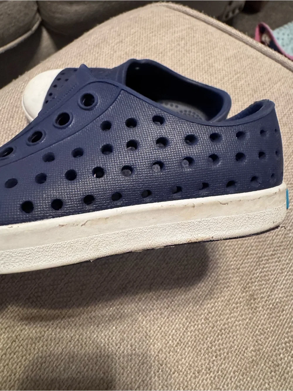 Native Toddler C6  Slip-On Water Shoes in Navy and White